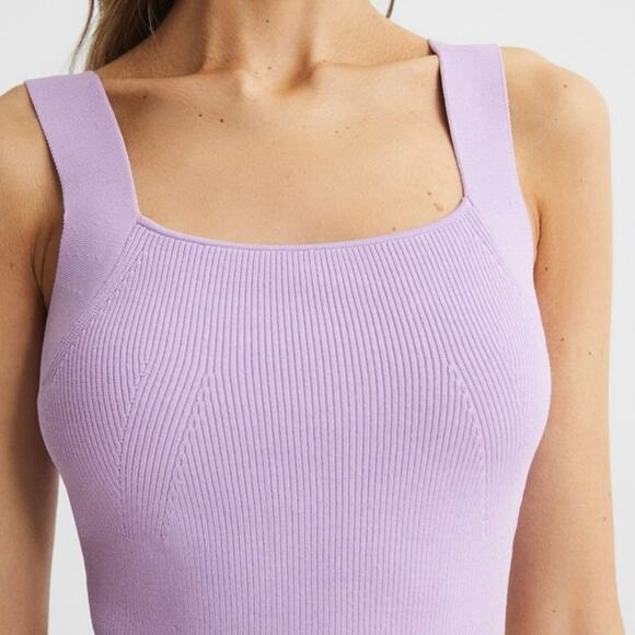 NWOT Women’s Reiss Tamara Square Neck Knit Tank in Purple SZ S - Picture 2 of 7